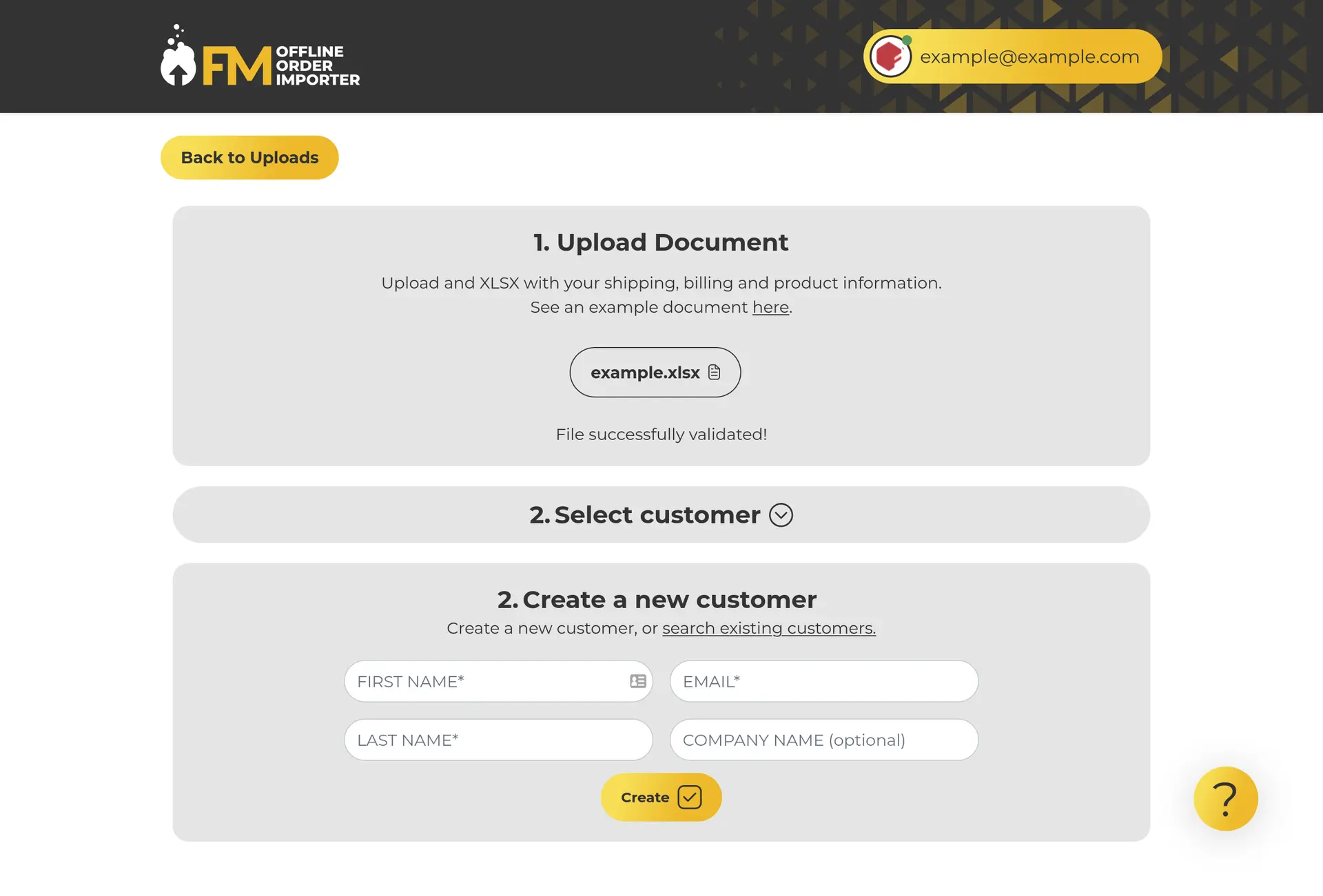 Offline Order Importer Screenshot